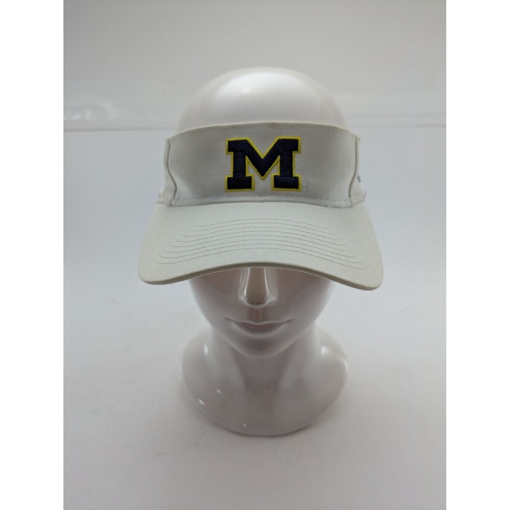 Adidas Michigan Wolverines White Adjustable Strap Golf Visor Hat One Size